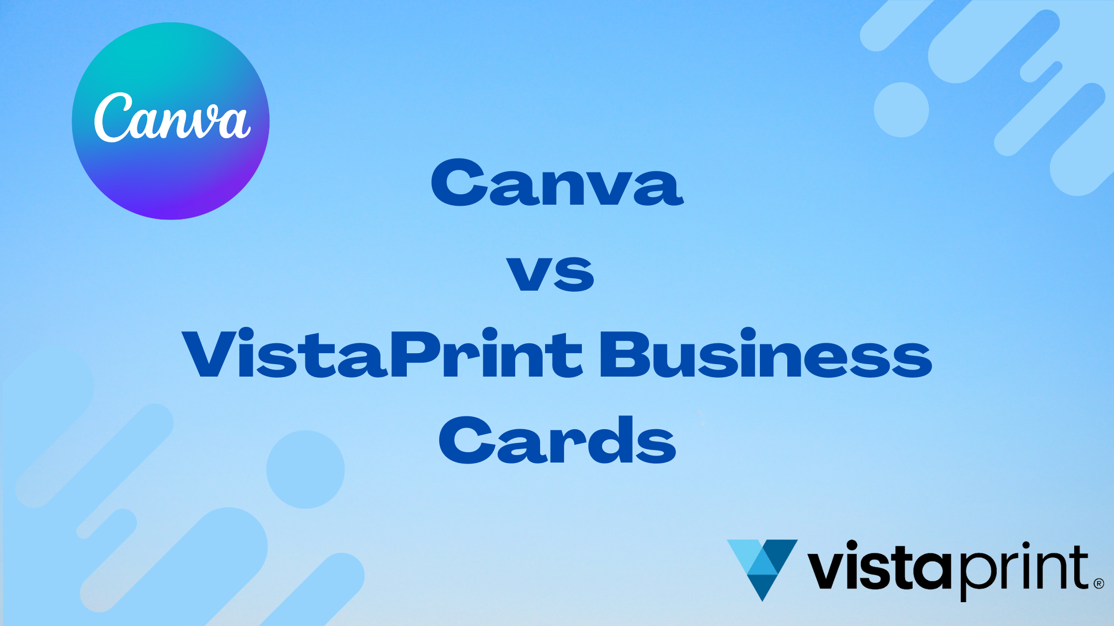 Canva vs Vistaprint Business Cards
