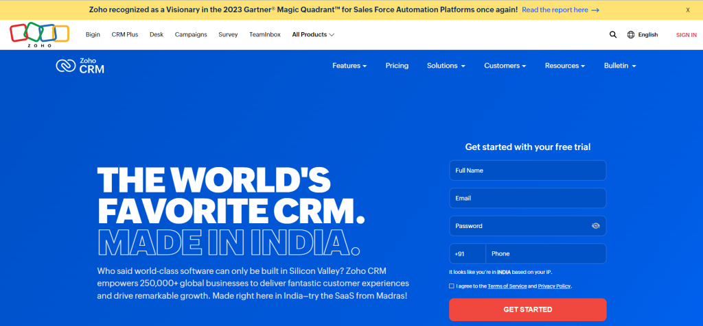 Zoho CRM (Customer Relationship Management)