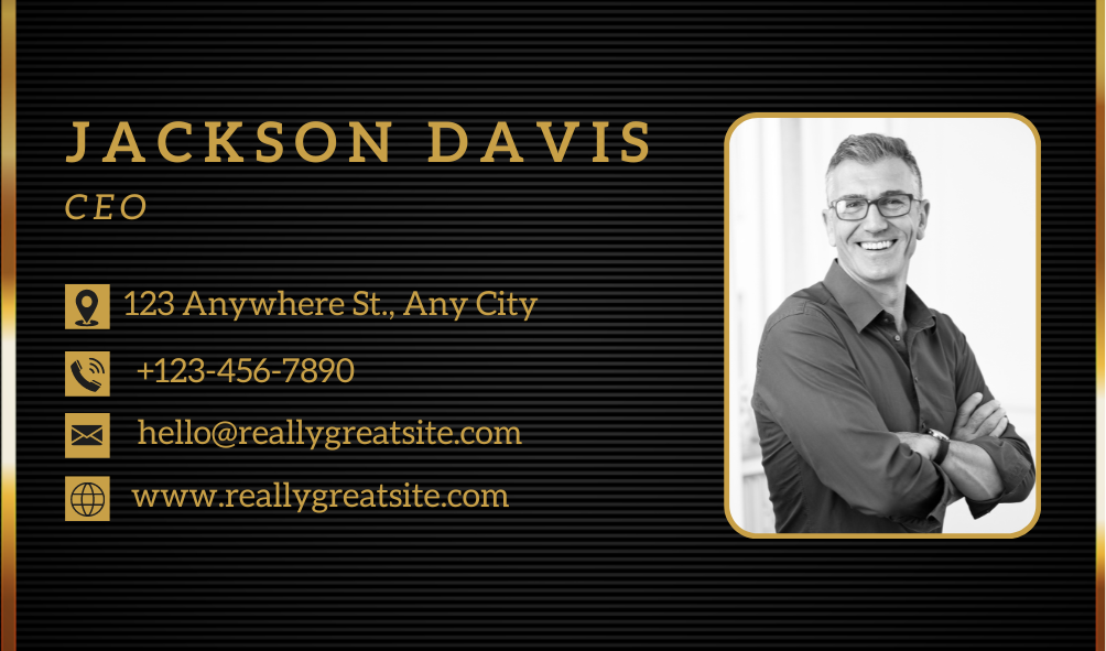 Construction Business Card Design - Vintage Design - Golden