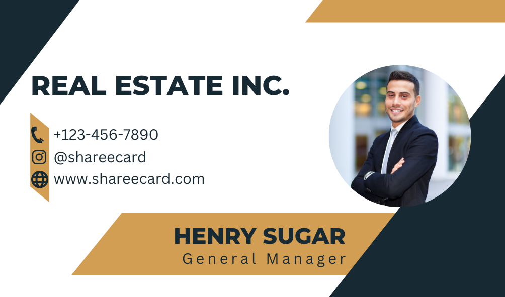 Real Estate Business Card Design - Modern - Black and Brown