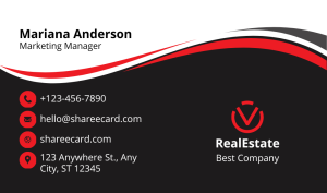Real Estate Business Card Design – Modern – Black and Red
