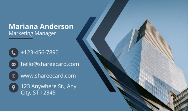 Real Estate Business Card Design - Modern - Pale Blue