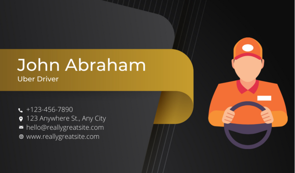 Black-Golden Driver Business Card Design