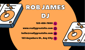 Black-Orange DJ Business Card Design