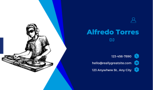 Blue DJ Business Card Design