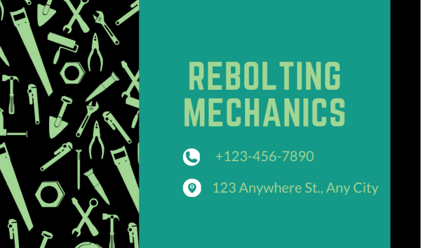 Bottle Green Mechanic Business Card Design