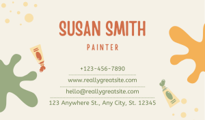 Cream Painting Business Card Design