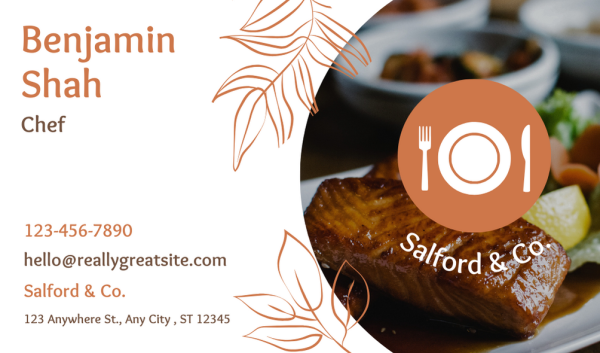 Floral Print Chef Business Card Design