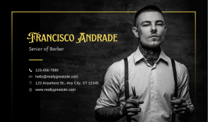 Golden Barber Business Card Design