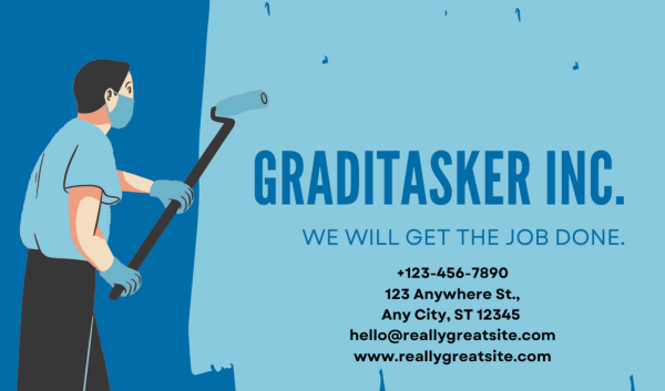 Light Blue Painting Business Card Design
