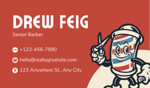 Orange Barber Business Card Design