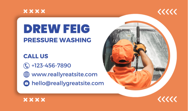 Orange Pressure Washing Business Card