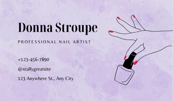 Purple Nails Business Card Design