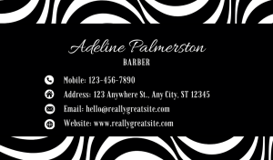 White 3d Effect Barber Business Card Design