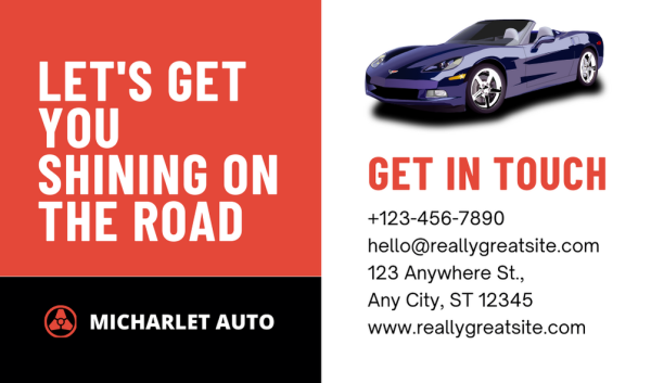 White Car Detailing Business Card