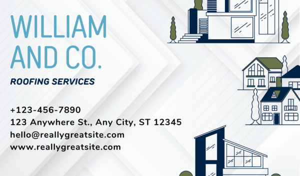 White Roofing Business Card Design
