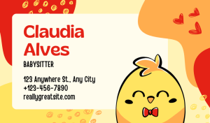 Yellow Babysitting Business Card Design