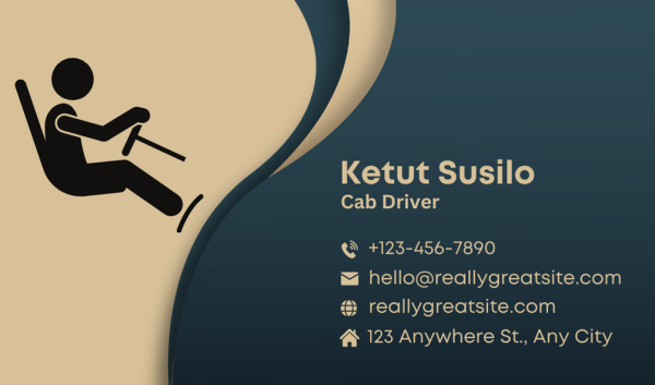 Yellow-Green Uber Driver Business Card Design