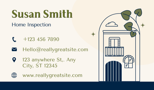 Aesthetic Home Inspection Business Card Design