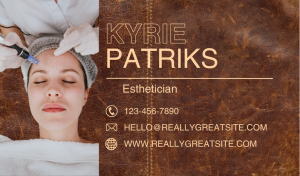 Brown Esthetician Business Card Design