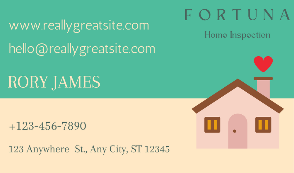 Cream Home Inspection Business Card