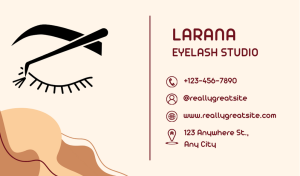 Cream Lash Business Card Design