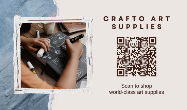 Cream QR Code Business Card