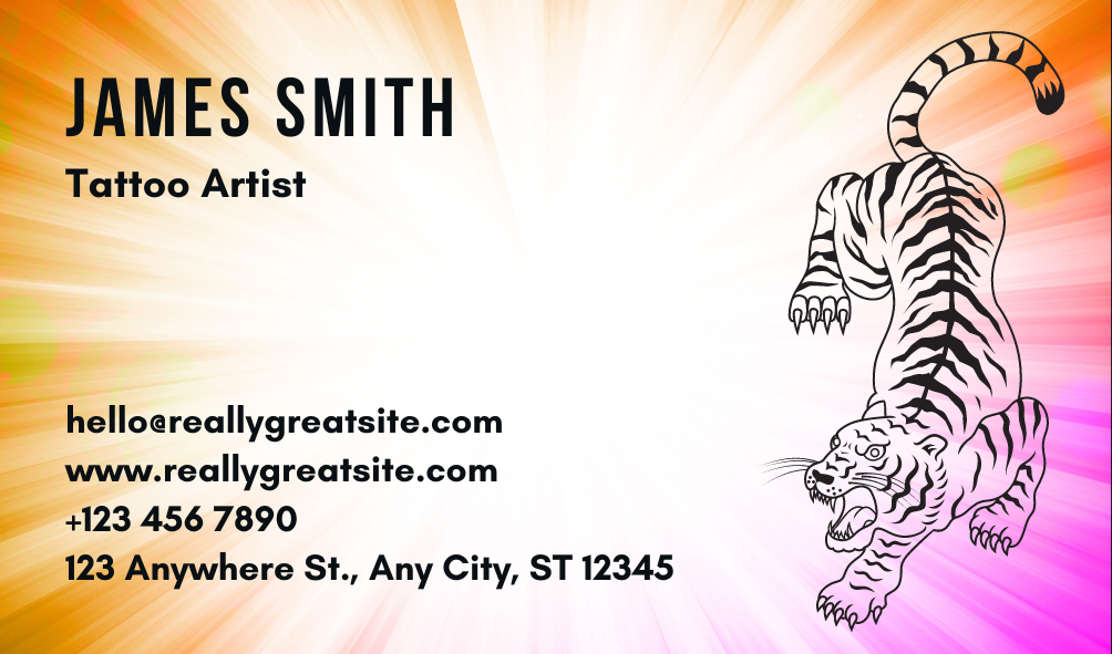 Multicolor Tattoo Business Card