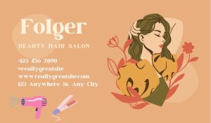 Peach Hair Business Card Design