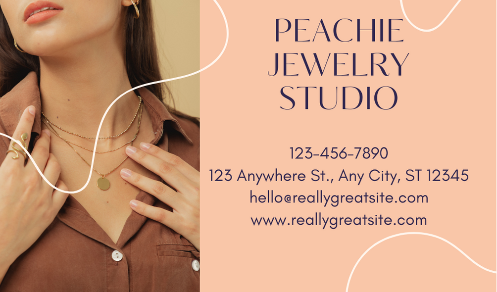 Peach Jewelry Business Card