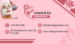 Pink Esthetician Business Card Design