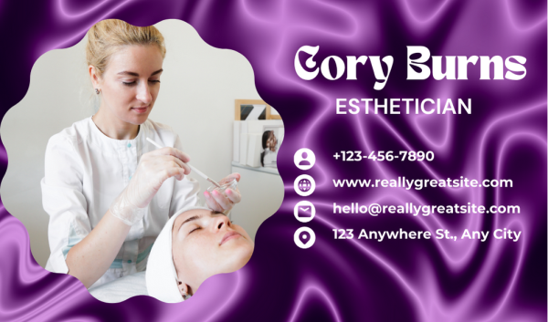 Purple Esthetician Business Card Design