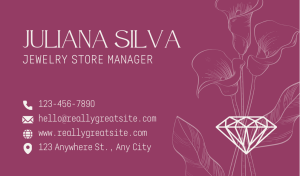Purple Jewelry Business Card Design
