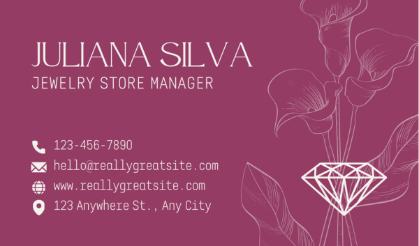 Purple Jewelry Business Card Design