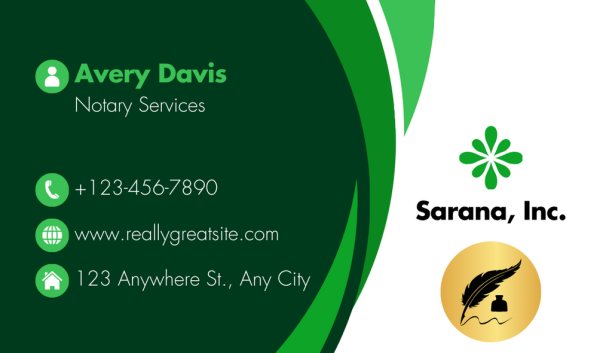 White Notary Business Card Design