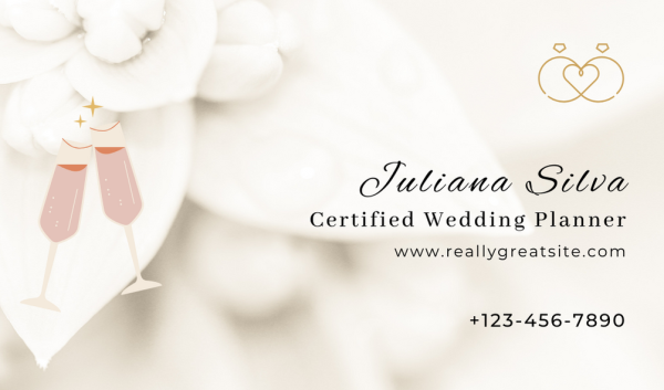 White Wedding Business Card Design