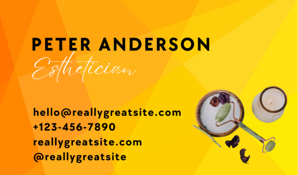 Yellow Esthetician Business Card