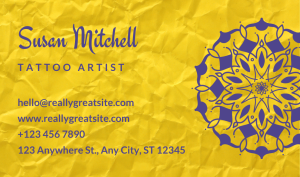 Yellow Tattoo Business Card Design